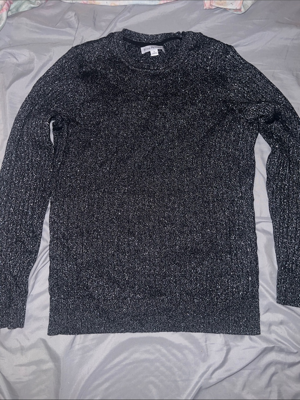 Kim Rogers Black Metallic Crewneck Sweater